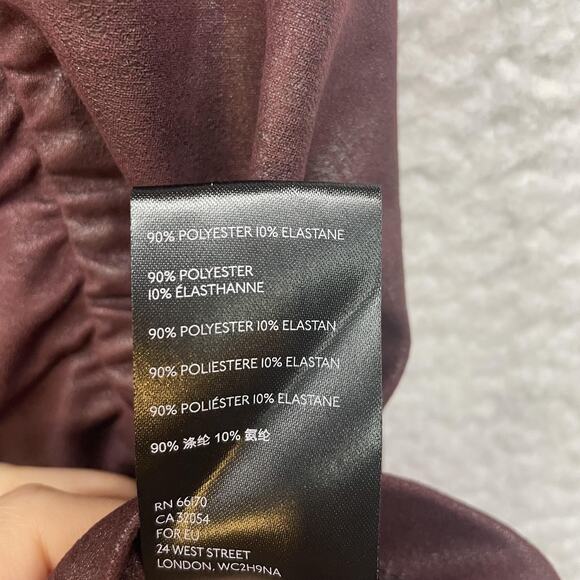 Free People Skirt Womens Small Red Rumi Ruched Faux Vegan Leather Mini Stretch - Picture 6 of 9